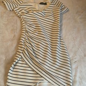 black and white striped dress size M